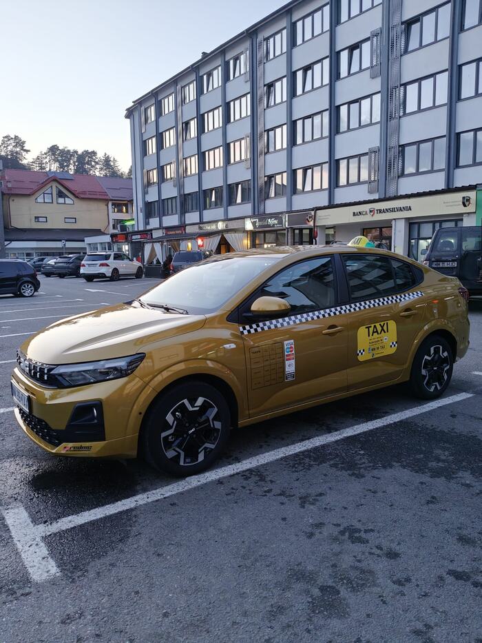 Taxi Cristi Borșa parked in the town center